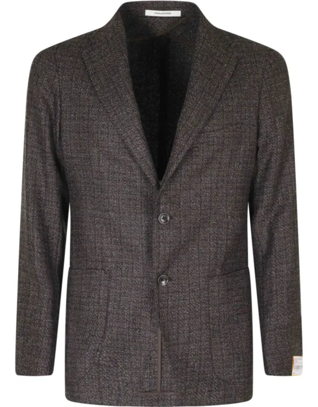 Single-breasted Mouline Finish Wool Blazer