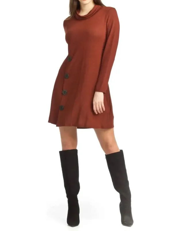 Knit Cowl Neck Sweater Dress