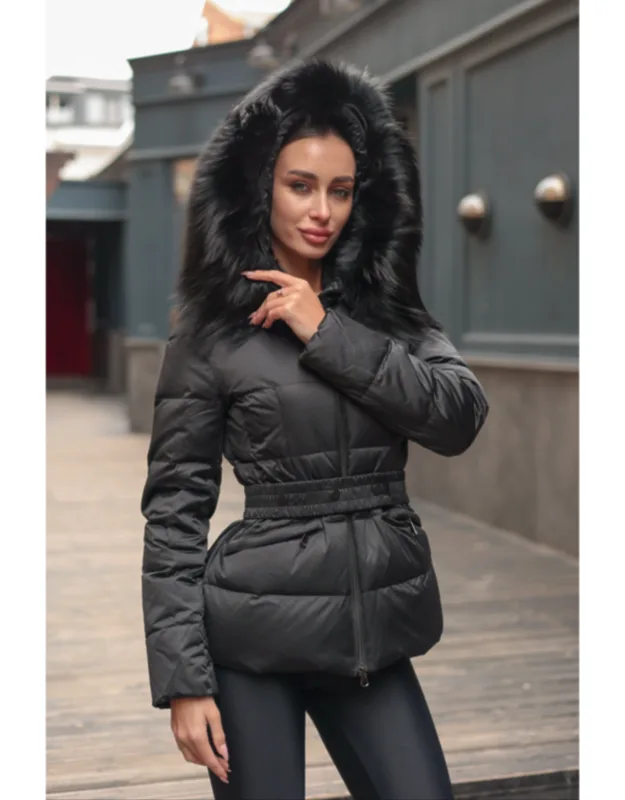 Genuine Fur Trim Down Coat