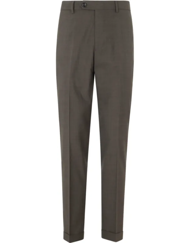 Retro Darts Turn-up Wool-blend Trousers