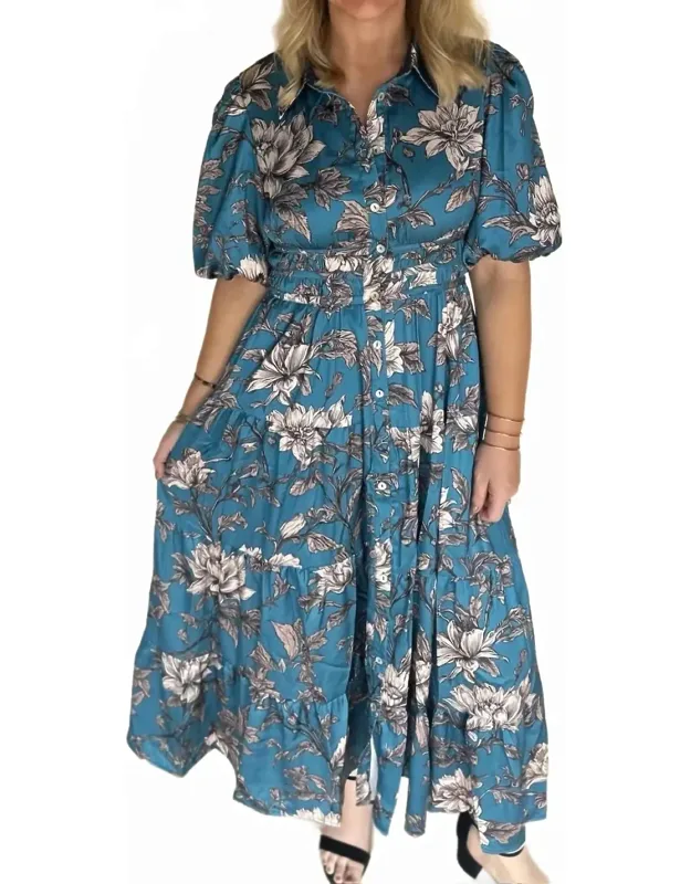 Floral Collared Button Dress