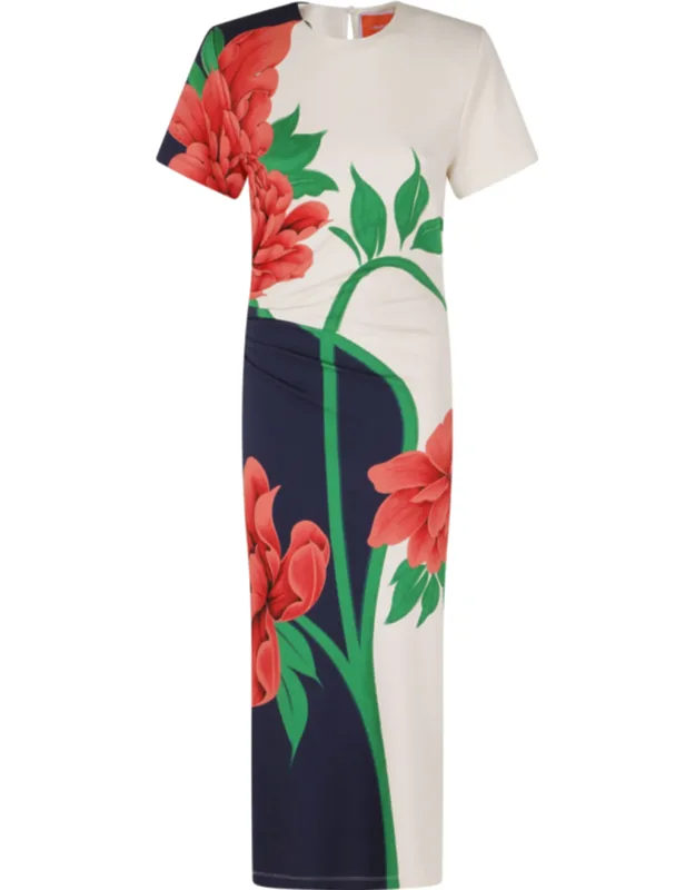 Flower Printed Viscose Maxi Dress