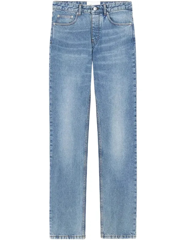 Light Blue Denim Straight-leg Jeans