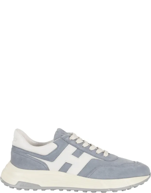 Hyperlight Laced Embossed-h Leather Sneakers