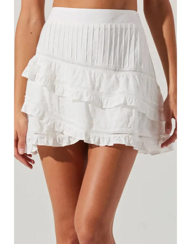 Eyelet Tiered Mini Skirt