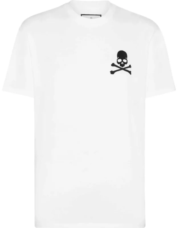 T-shirt Round Neck Ss With Skull & Bones And Pp Hexagon Patch