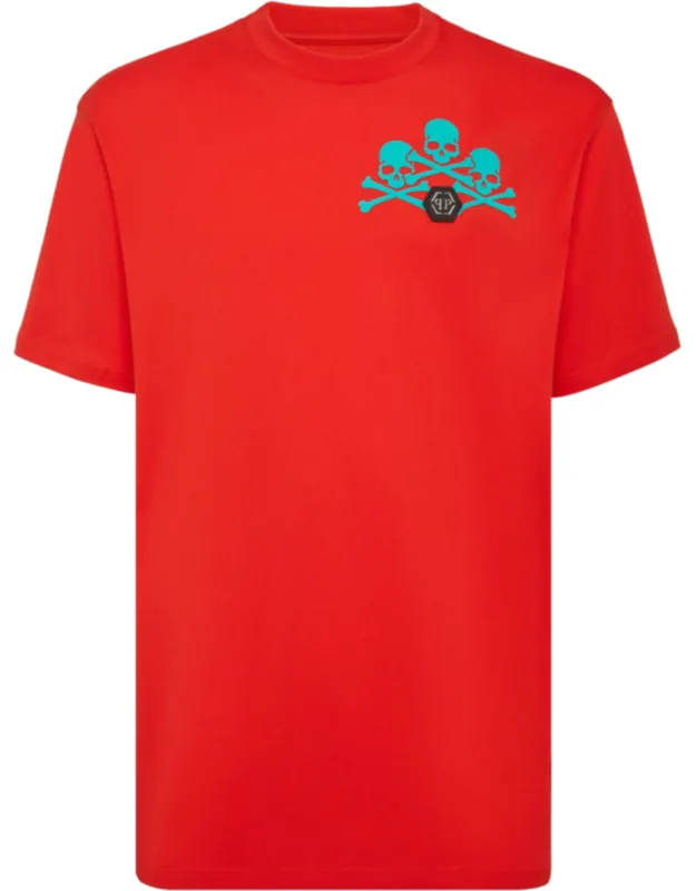 T-shirt With Round Neck And Skull Design