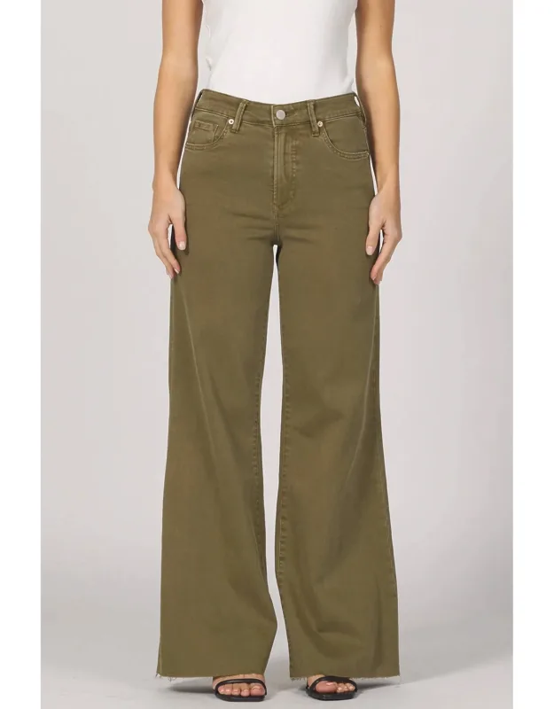 Fiona Wide Leg Jeans With High-rise And Cut-off Hem