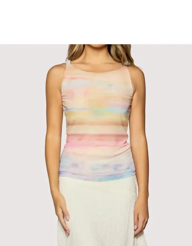 Sunset Promenade Mesh Top