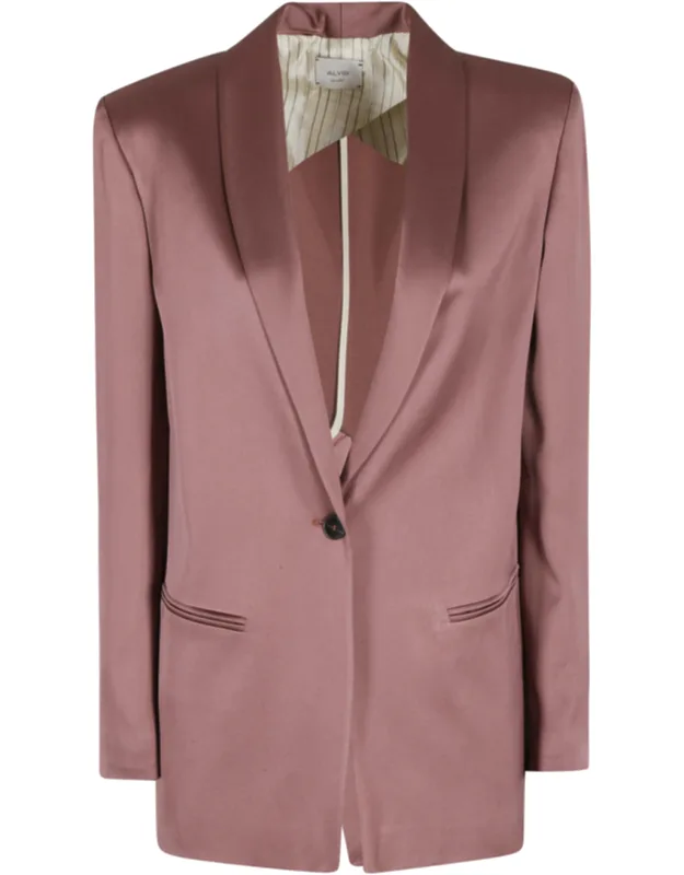 Shawl Collar Back Vent Acetate-blend Blazer