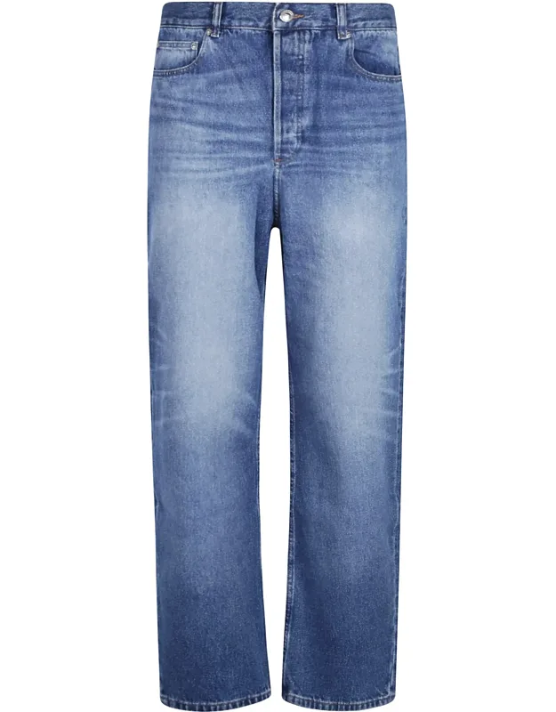 Straight Leg Cotton Jeans