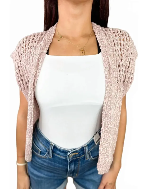 Always Lush Cotton Blend Short Sleeve Cardigan
