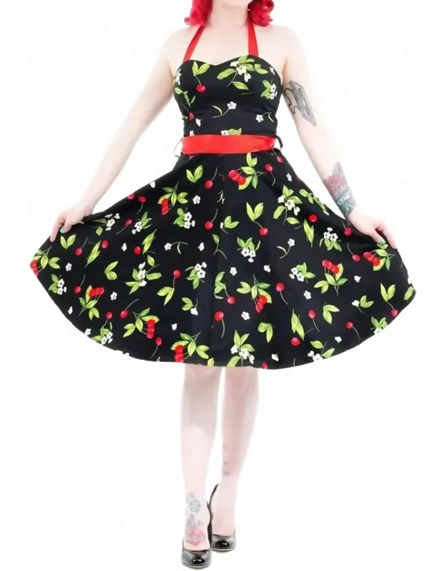 Cherry Blossom Halter Swing Dress