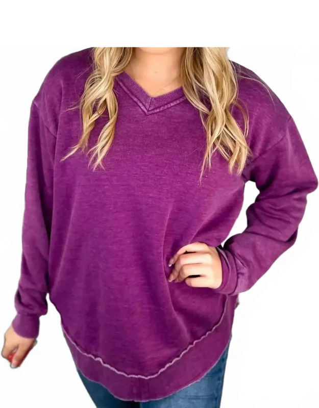 Cotton Blend Long Sleeve Sweatshirt