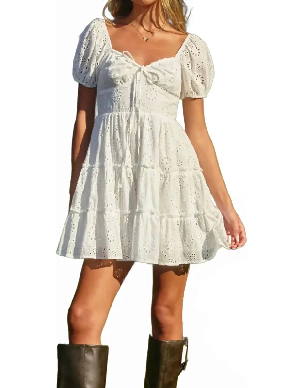 Eyelet Mini Dress