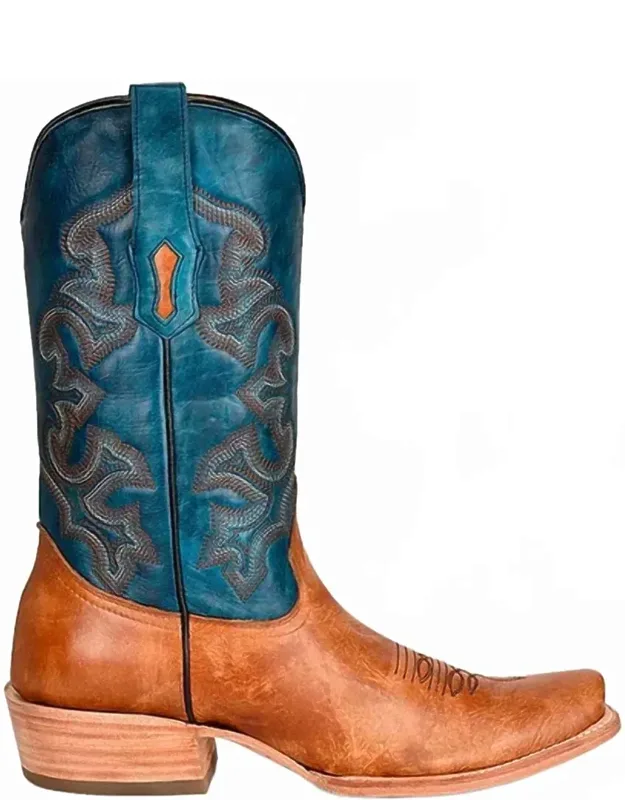 Embroidery Narrow Square Toe Cowboy Boots