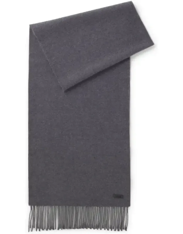 Wool Scarf With Logo Patch