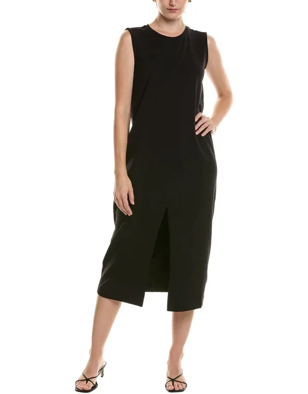 Solid Midi Dress
