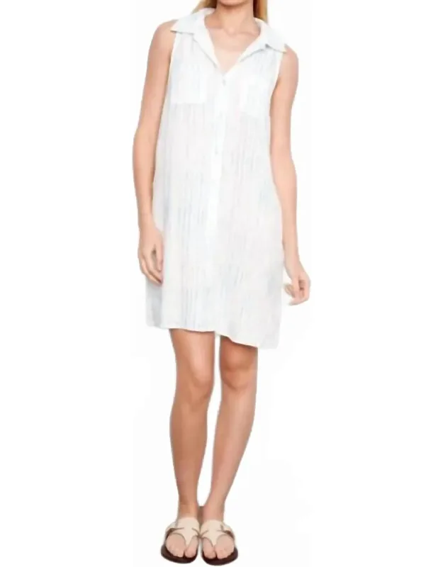Sleeveless Bubble Cotton Shirt Dress