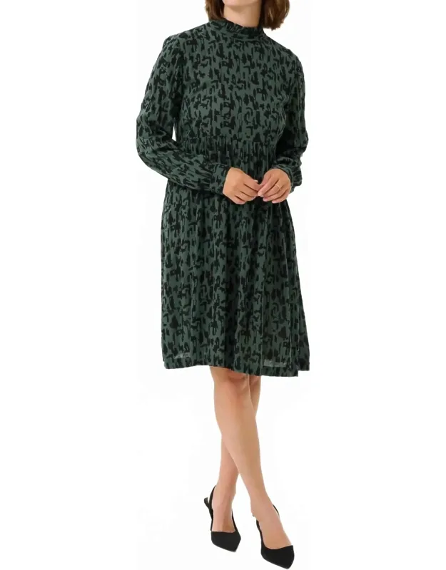 High Neck Printed Mini Dress