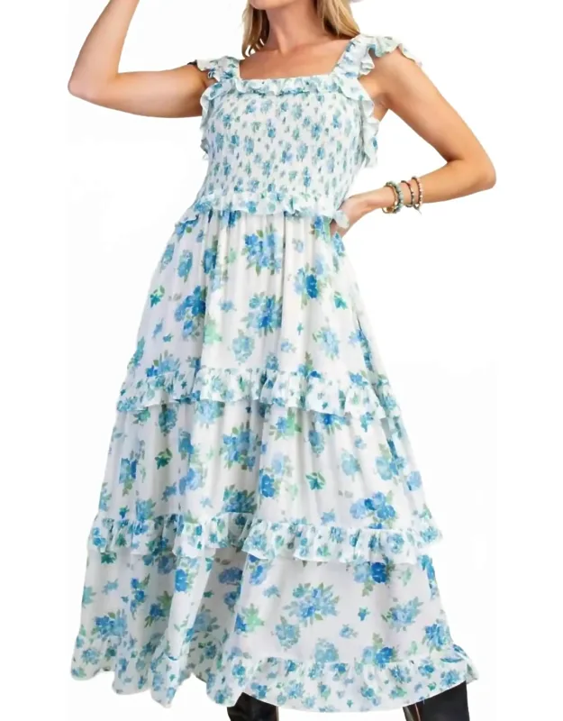 Linnea Printed Gauze Tiered Maxi Dress