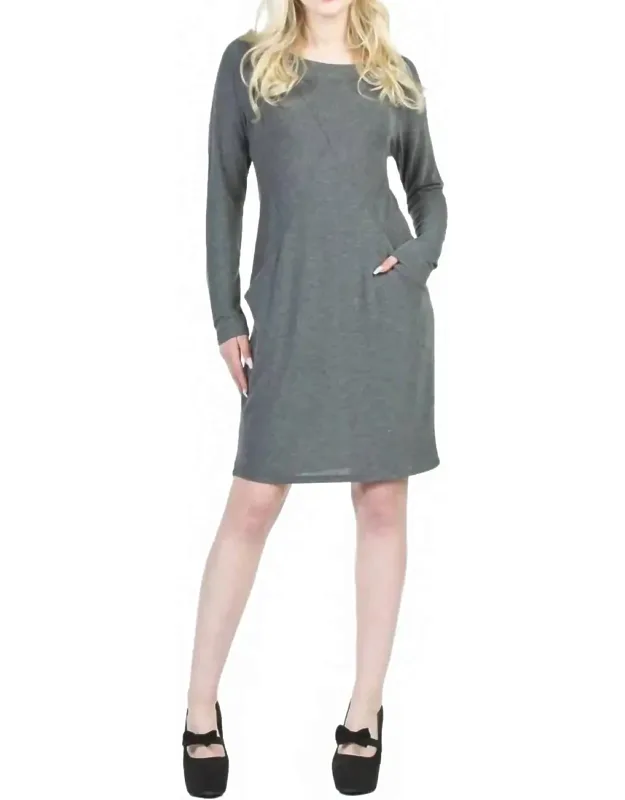 Seam Detail Midi Sweater Dress With Pockets