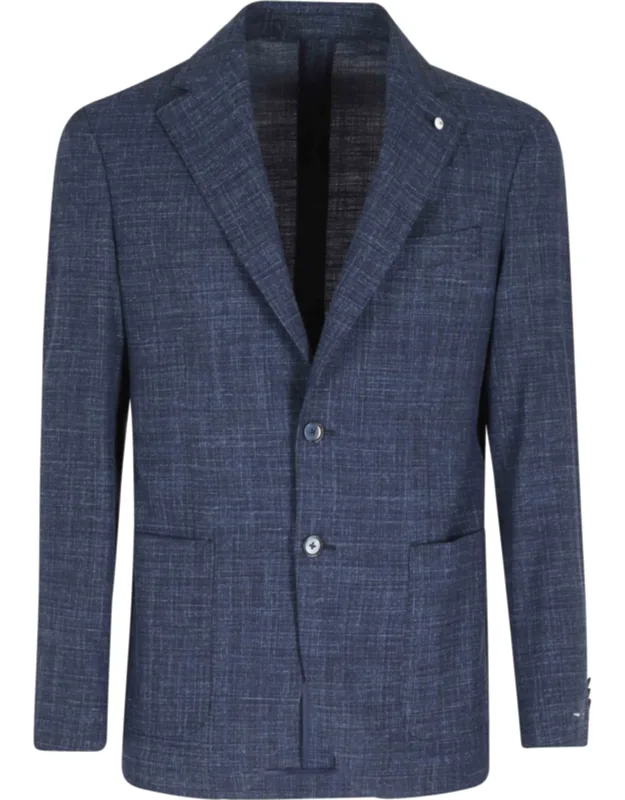 Ratier-effect Single-breasted Wool-blend Blazer