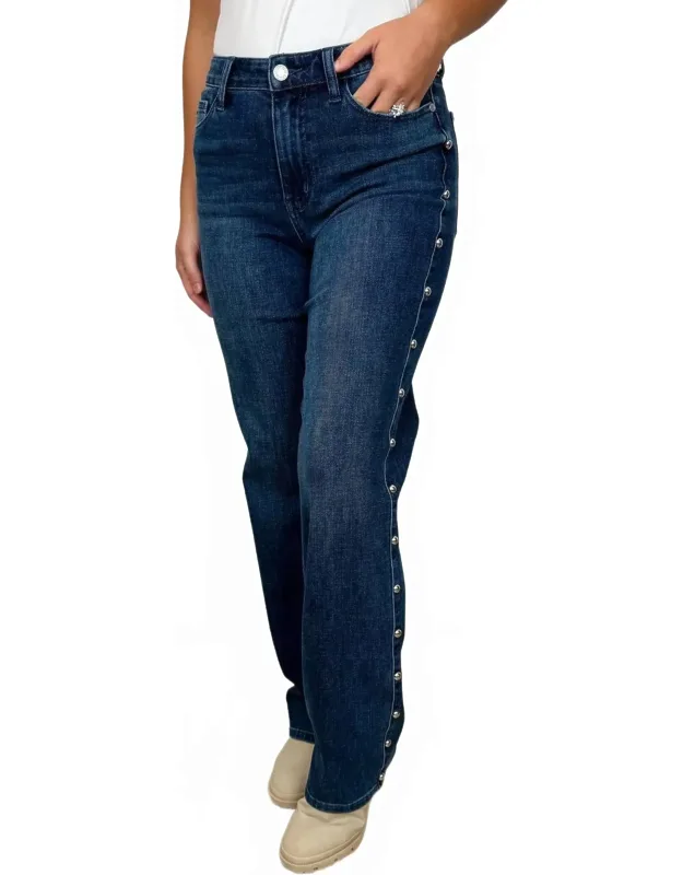 Sophia High-rise Embellished Straight Leg Jeans