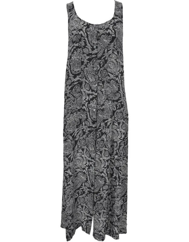 Paisley Print Georgette Maxi Dress