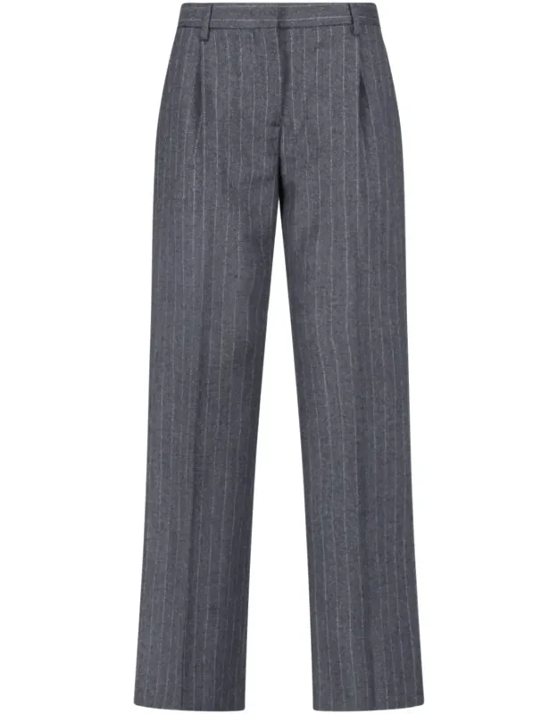 Virgin Wool Pinstripe Straight-leg Pants