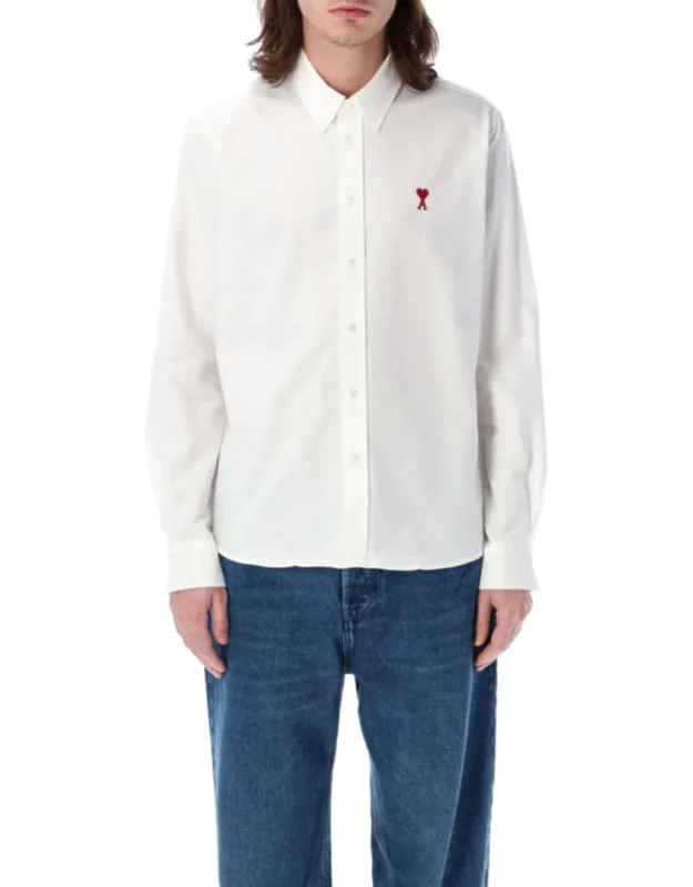 Embroidered Cotton Button-down Shirt
