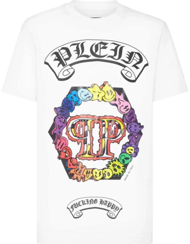 T-shirt Round Neck Ss With Pattern Print And Logoed Patch