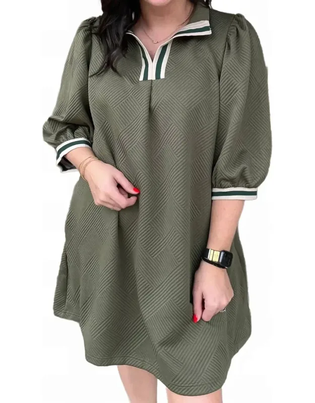 High Neck Jacquard Dress