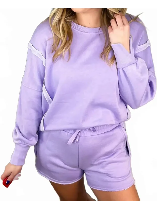 With My Click Cotton Blend Long Sleeve Weekender Top
