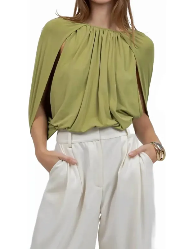 Knitted Sleeveless Cape Bodice Bodysuit