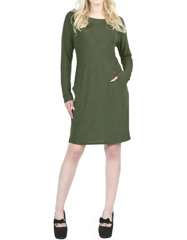 Seam Detail Midi Sweater Dress With Pockets