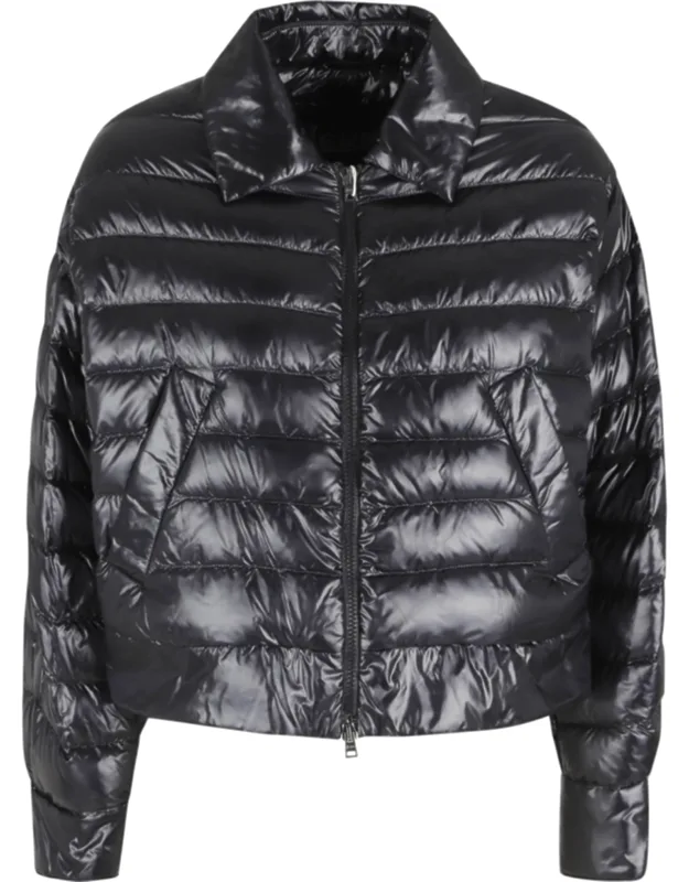 Short Shirt-collar Zip-front Down Jacket