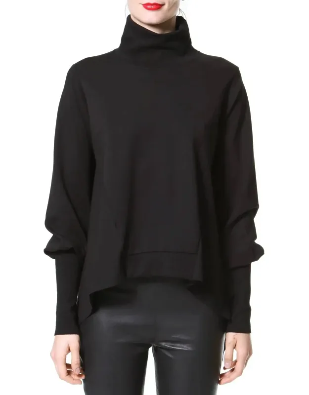 Mock Neck Knit Tunic Top