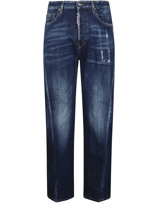 Loose Twisted Cotton-blend Jeans