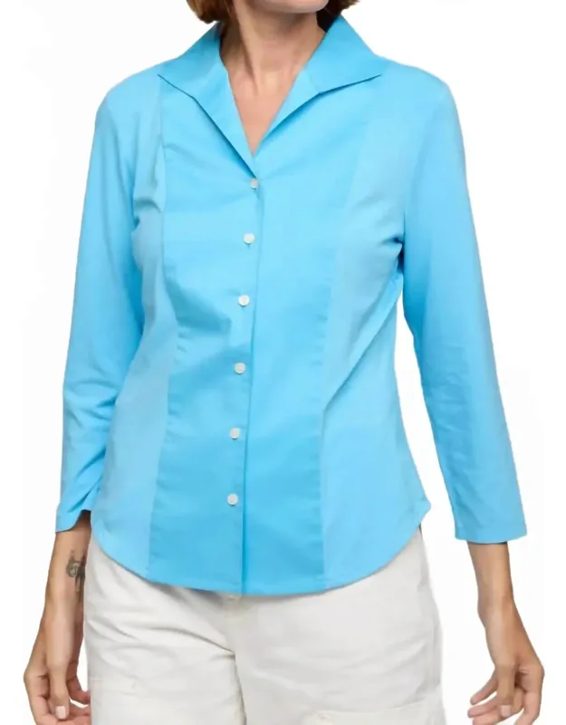 3/4 Sleeve Wing Collar Shirt
