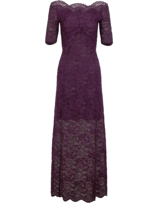 Boat Neck Front Knot Draped Dress