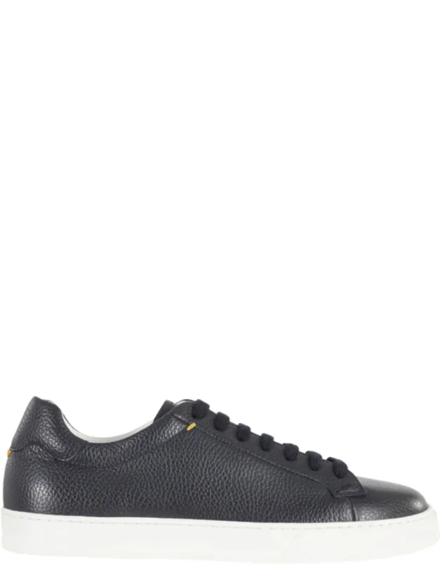 Hammered Leather Rubber-sole Sneakers