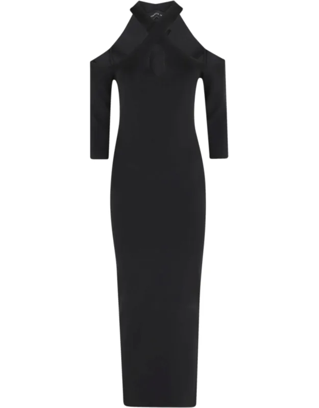 Crossover Neckline Jersey Viscose Evening Dress