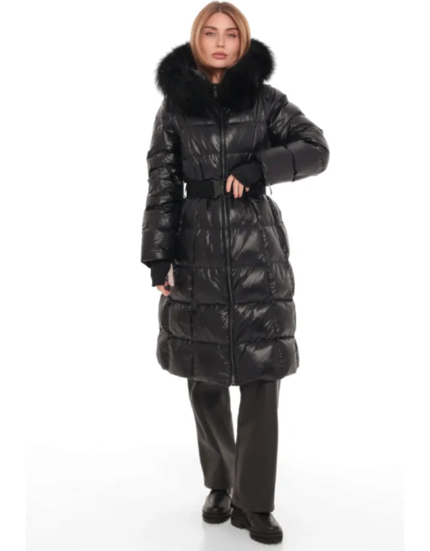 Cyrus Genuine Fur Trim Down Fill Coat