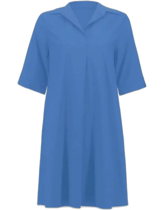 Stretch Poplin Trapeze Mini Dress