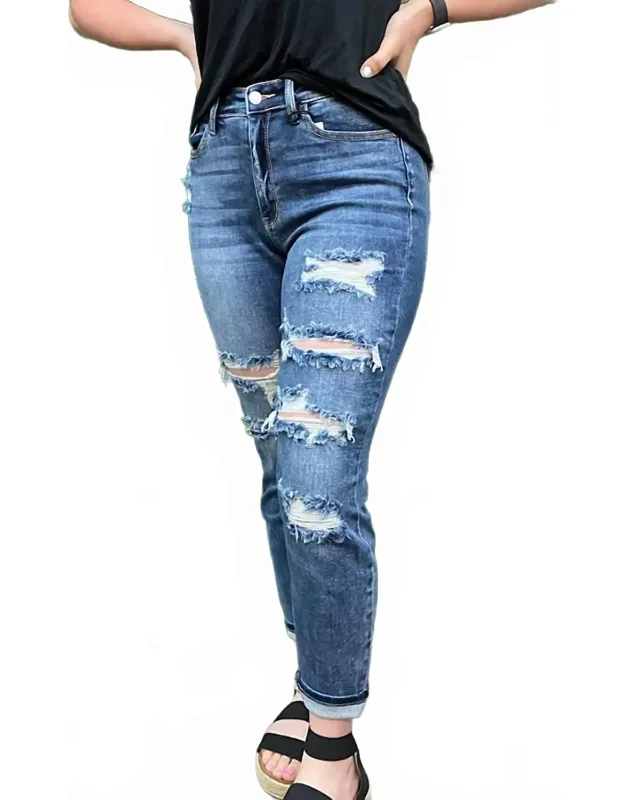 Distressed Boyfriend Jeans