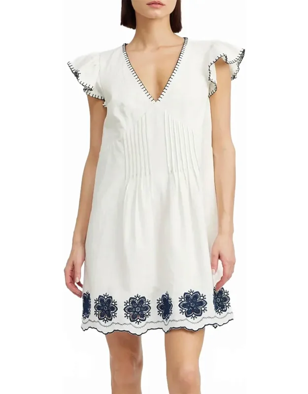 Embroidered Mini Dress