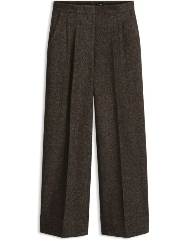 Wide-leg Herringbone Pants
