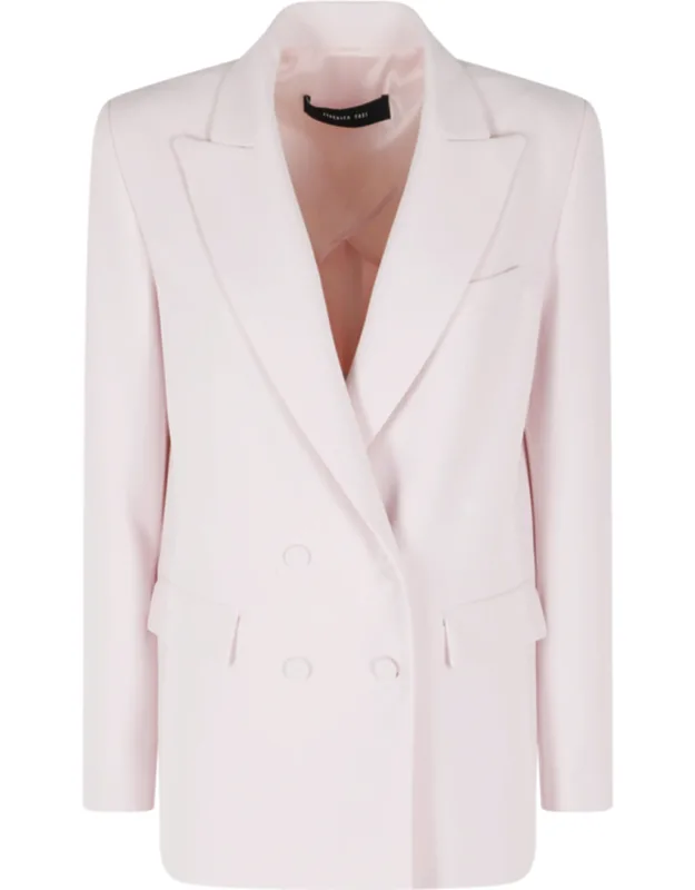 Cady Double-breasted Padded-epaulettes Blazer