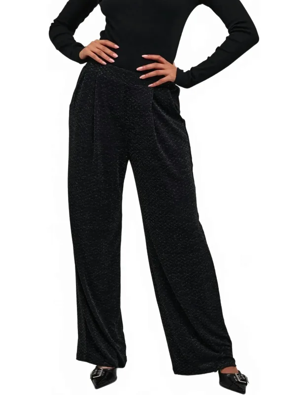 Glitter Jersey Wide Leg Trousers
